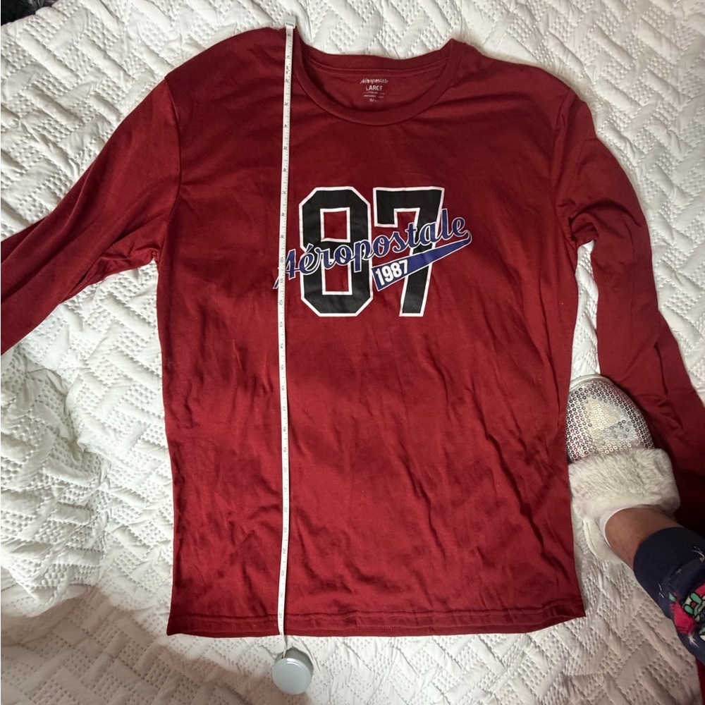 Men’s Aeropostale Red Long Sleeve Shirt, Lounging Type, NWOT Size Large - Picture 8 of 11